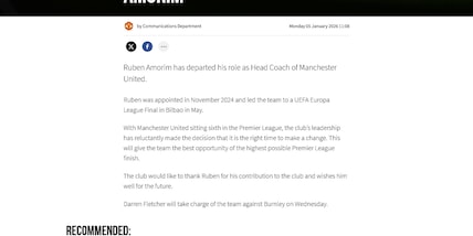 Ufficiale, Manchester United: esonerato Amorim