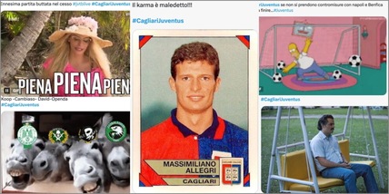 "Dal karma Allegri agli asini", il ko Juve col Cagliari scatena i social