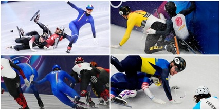 Maxi caduta nello short track: Sighel travolto, ma resta miracolosamente in piedi