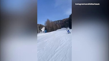 Lady De Rossi in pista con gli sci