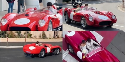 Il matrimonio di Leclerc e Alessandra in Ferrari 250 Testa Rossa: tutte le immagini