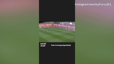 Wesley, che prodezza: il brasiliano replica in allenamento il gol alla Juventus!