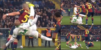 Malen, la rovesciata diventa un calcio in testa: cosa è successo durante Genoa-Roma