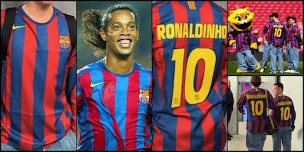 Il Barcellona omaggia Ronaldinho e scende in campo con una maglietta iconica