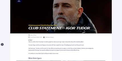 Ufficiale: Tottenham-Tudor, è finita