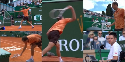 Berrettini fa impazzire Medvedev: distrugge la racchetta e la butta nel secchio. E dal pubblico scattano gli "Olè"