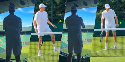 Sinner a Wimbledon: primo allenamento sull'erba dell'All England club poi foto al campo centrale