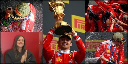 Show Leclerc, tutta l'emozione di Silverstone: da Alexandra ai festeggiamenti Ferrari