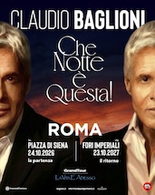 Claudio Baglioni, il 24 ottobre a Piazza di Siena e un anno dopo ai Fori Imperiali