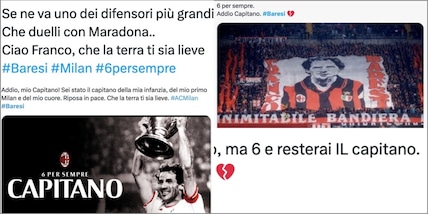 "6 e resterai il Capitano": i tifosi Milan e l'addio struggente a Baresi