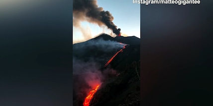 Tennis, Gigante riprende l'eruzione dell'Etna