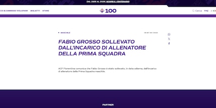 Ufficiale: Grosso non è più l'allenatore della Fiorentina