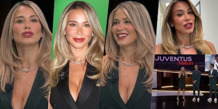 Diletta Leotta, sorrisi e look perfetto per Juve-Milan