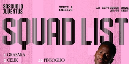 Juve, i convocati per il Sassuolo: due prime volte, una in attacco!