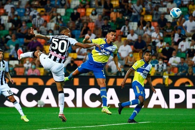 Udinese-Juventus 2-2: la Juve segna, Szczesny pareggia. CR7 gol annullato per 20 centrimetri