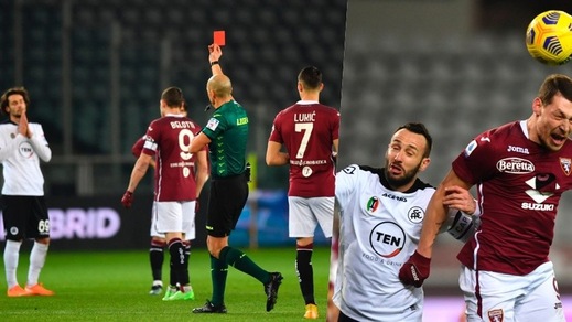 Lo Spezia in 10 dal 7', ma il Torino non sfonda: delusione Giampaolo