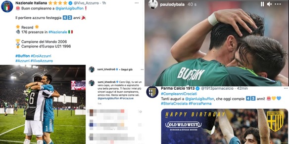 Buffon, quanti auguri per il 43° compleanno