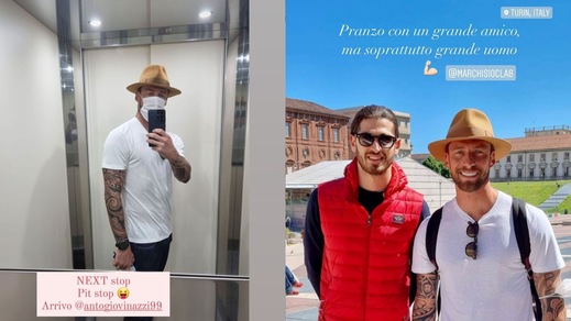 Antonio Giovinazzi e Claudio Marchisio: pranzo tra super juventini a Torino
