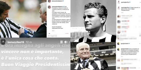 Boniperti, i messaggi social dal mondo Juve