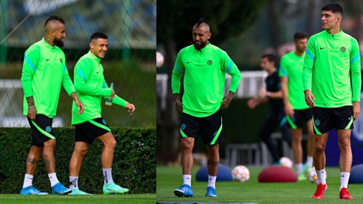 Inter, riecco Vidal: lavoro in gruppo per la Champions