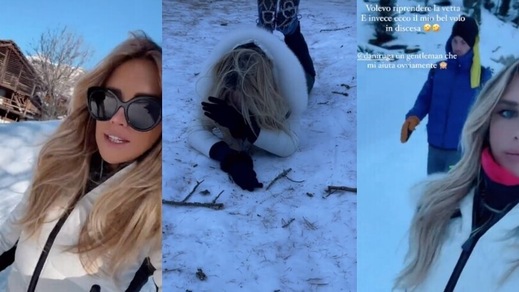 Michela Persico cade sulla neve e Rugani ride: "Dimmi che l'hai ripreso"