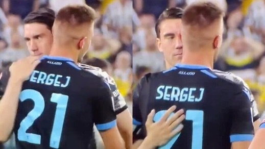 Juve, l'abbraccio di Vlahovic a Milinkovic-Savic che fa sognare i tifosi FOTO