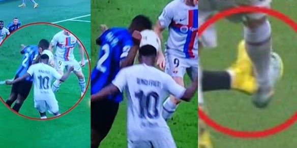 Inter-Barcellona, la mano di Dumfries e l’entrata di Calhanoglu FOTO