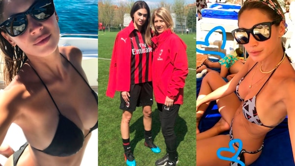 Melissa Satta, bomber da Milan: in campo con la Morace