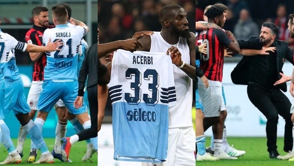 Il Milan batte la Lazio e Bakayoko festeggia con la maglia di Acerbi
