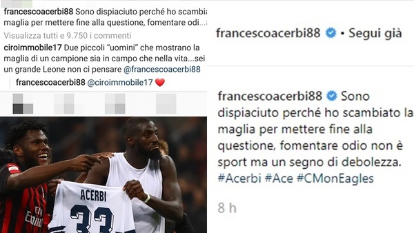 Immobile a Kessie e Bakayoko: «Due piccoli "uomini" che mostrano la maglia di un campione»
