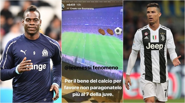 Balotelli, duro attacco contro Cristiano Ronaldo: «Non paragonatelo a Messi»
