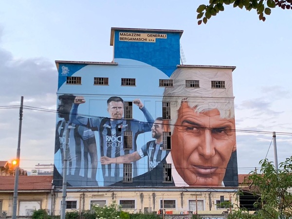 Coppa Italia, completato il maxi murales per l'Atalanta