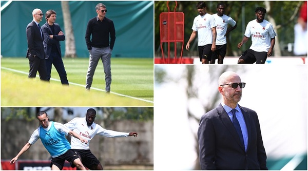 Leonardo e Maldini all'allenamento del Milan: Gattuso osservato speciale
