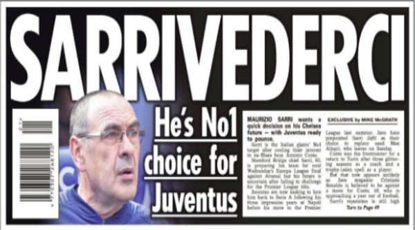 The Sun: «Sarri è la prima scelta della Juve»