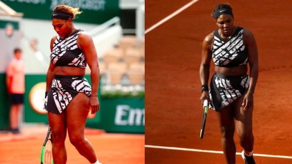 Serena Williams, look bianconero al Roland Garros