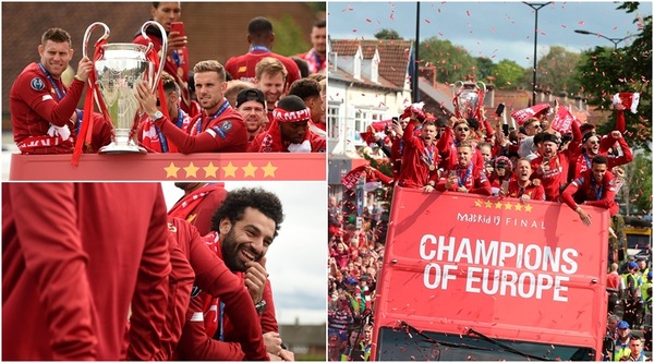 Il Liverpool sfila con la Champions: che festa sul bus!
