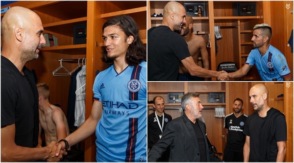 Guardiola fa visita ai New York City. E ritrova un vecchio amico...