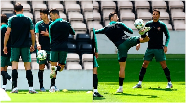 Cristiano Ronaldo, magie in allenamento. E Cancelo lo ammira