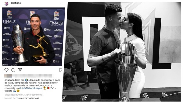 Ronaldo festeggia su Instagram: "2+1= Triplete"
