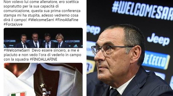 Da #SarriOut a #WelcomeSarri. Le reazioni social dei tifosi della Juventus