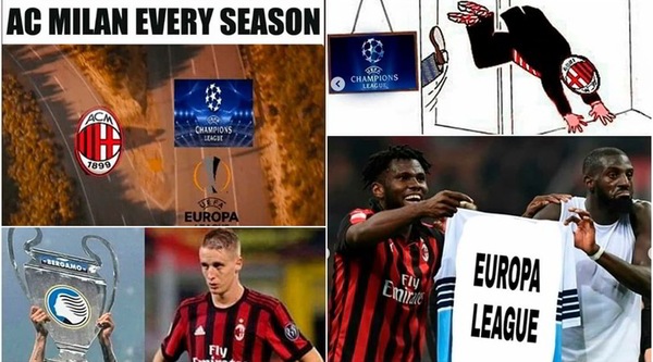Milan fuori dall'Europa League: il web si scatena