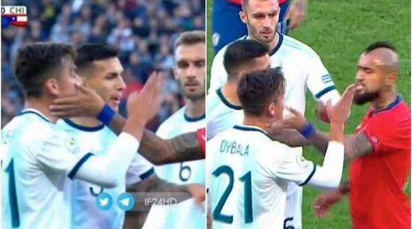 Vidal, mano in faccia a Dybala
