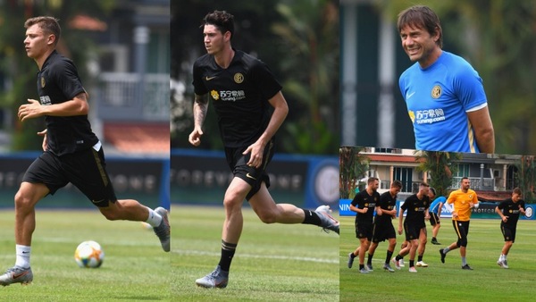 L’Inter di Conte è a Singapore: Barella e Bastoni in campo per il primo allenamento