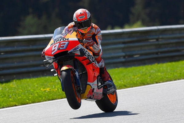 Gp Austria: Marquez in pole davanti a Quartararo, Valentino Rossi 10°