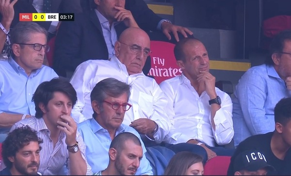 Milan-Brescia, Allegri e Galliani in tribuna