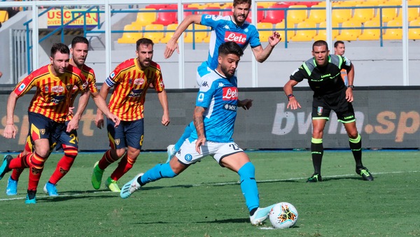 Lecce-Napoli 1-4, il tabellino