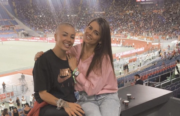 Roma, Claudia Nainggolan all'Olimpico con lady Dzeko: "Che forza immensa!"