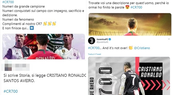Ronaldo, 700 gol in carriera. I tifosi lo celebrano sul web
