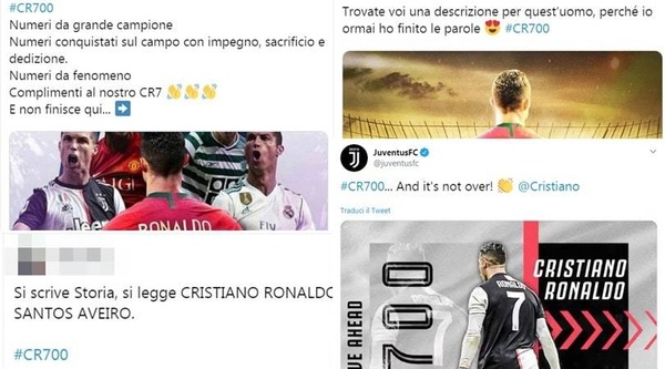 Ronaldo, 700 gol in carriera. I tifosi lo celebrano sul web