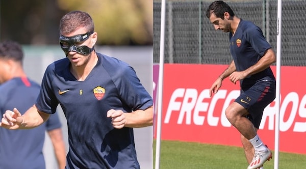 Dzeko ancora in versione Zorro si allena in vista della Sampdoria